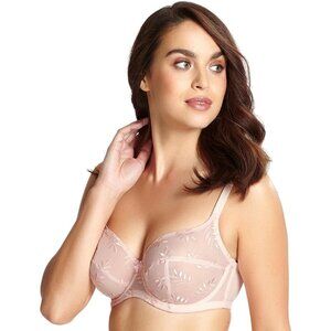 Panache Tango Balconnet Bra Size 40J Elegant Pink Embroidered Bra NWT